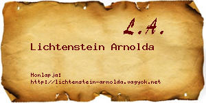 Lichtenstein Arnolda névjegykártya